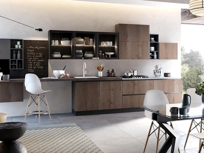 Cucina Moderna angolare Nala in rovere terra di Mobilturi