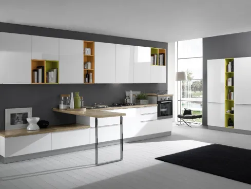 Cucina Moderna Mia Bianco Lucido di Net Cucine
