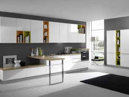 Cucina Moderna Mia Bianco Lucido di Net Cucine