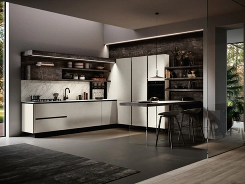 Cucina Moderna Piana angolare con penisola di Imab