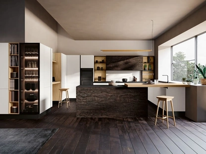 Cucina Moderna Piana/Tropea angolare con penisola di Imab