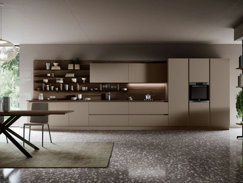 Cucina Moderna lineare Piana/Tropea in pet e nobilitato di Imab